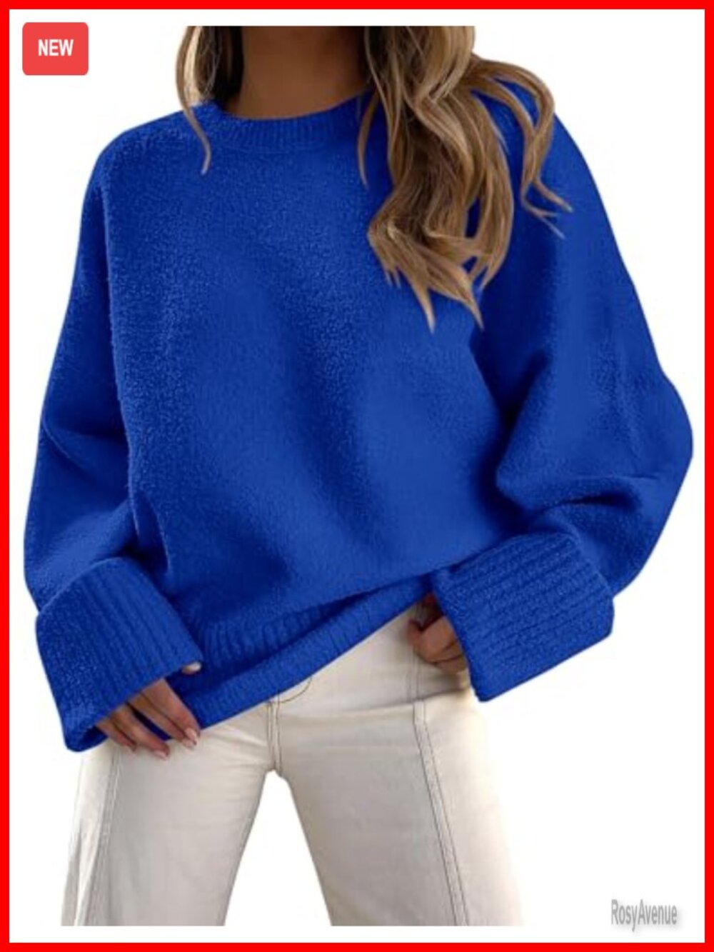 Oversized Fuzzy Pullover Sweater Crewneck Long Sleeve Cozy Fall Winter